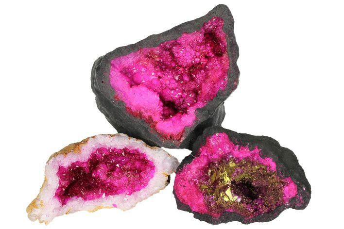 Lot: - Dyed (Pink Variety) Quartz Geodes - Pieces #77341